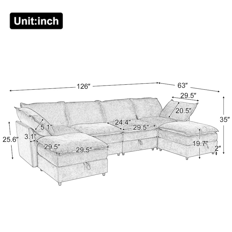 Canapé d'angle modulable