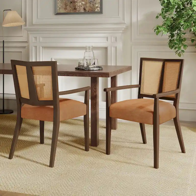 Chaise de salle à manger capitonnée, style moderne du milieu du siècle