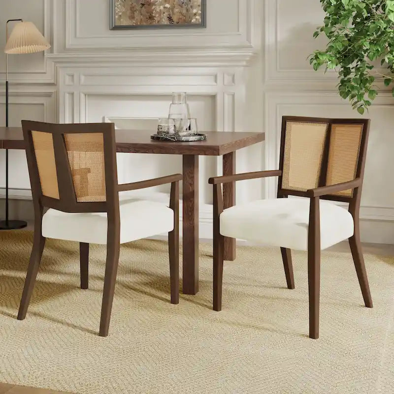 Chaise de salle à manger capitonnée, style moderne du milieu du siècle