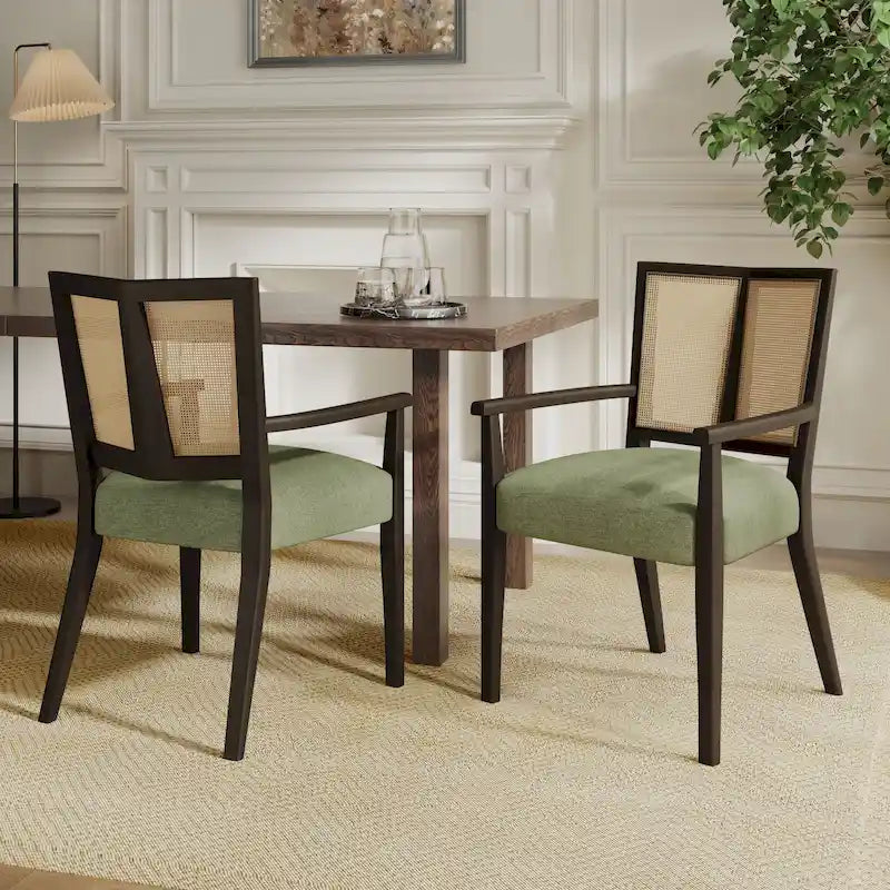Chaise de salle à manger capitonnée, style moderne du milieu du siècle