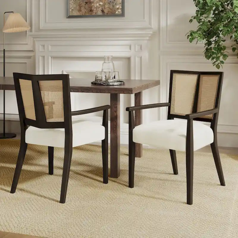 Chaise de salle à manger capitonnée, style moderne du milieu du siècle