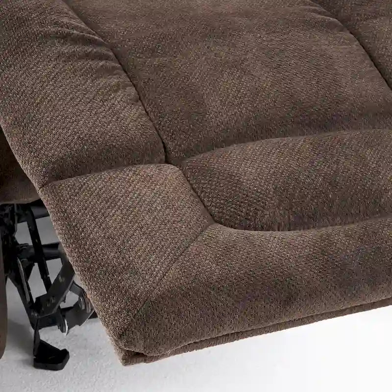 Fauteuil inclinable manuel de luxe — Chocolat, tissu doux pour la peau, deux porte-gobelets