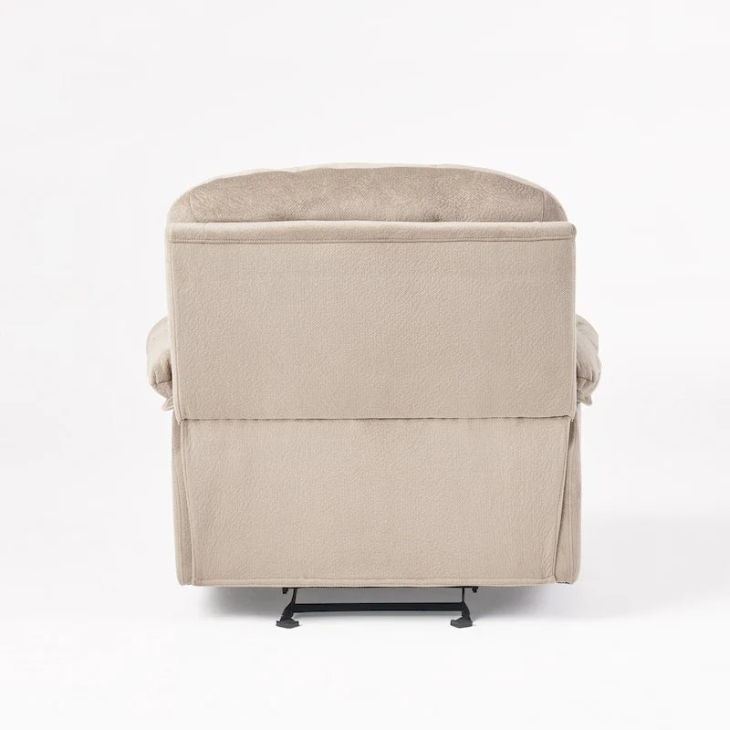 Fauteuil inclinable manuel de luxe — Chocolat, tissu doux pour la peau, deux porte-gobelets