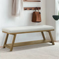 Banc à chaussures en bois massif avec coussin pour entrée
