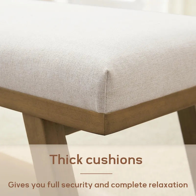 Banc à chaussures en bois massif avec coussin pour entrée