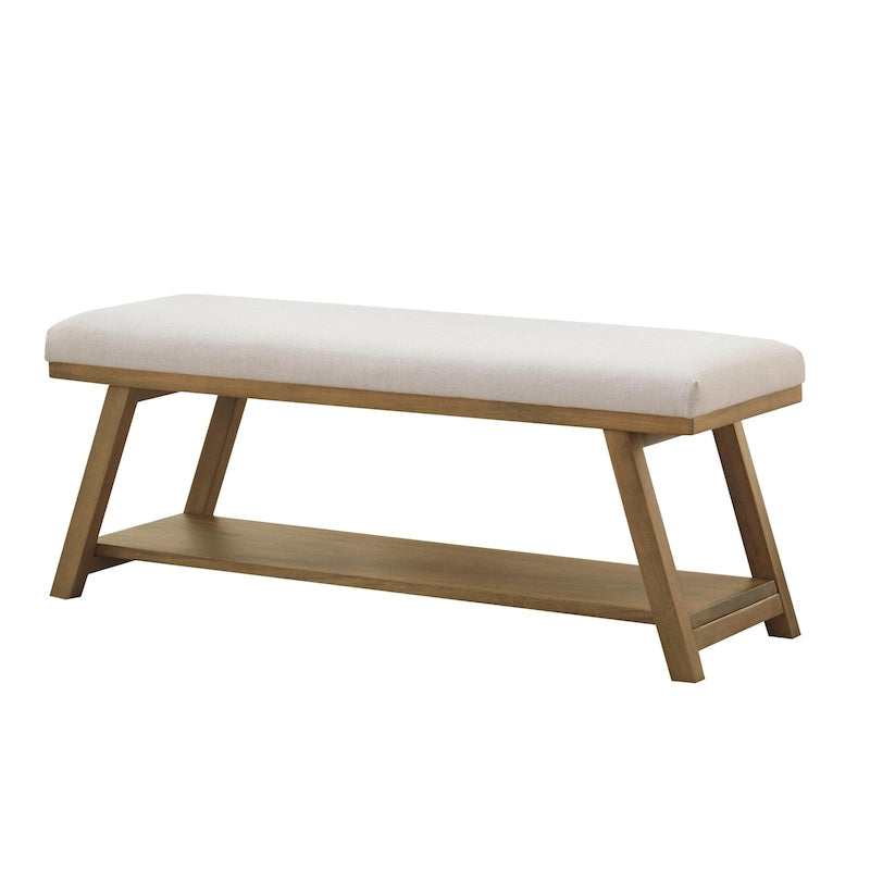 Banc à chaussures en bois massif avec coussin pour entrée