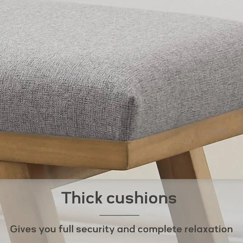 Banc à chaussures en bois massif avec coussin pour entrée