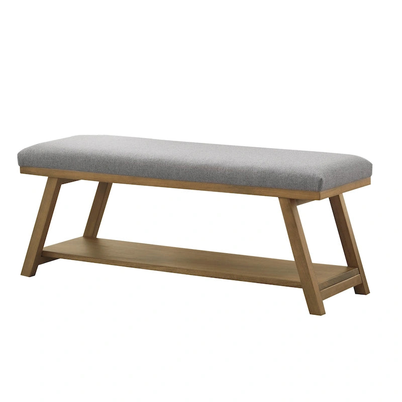 Banc à chaussures en bois massif avec coussin pour entrée