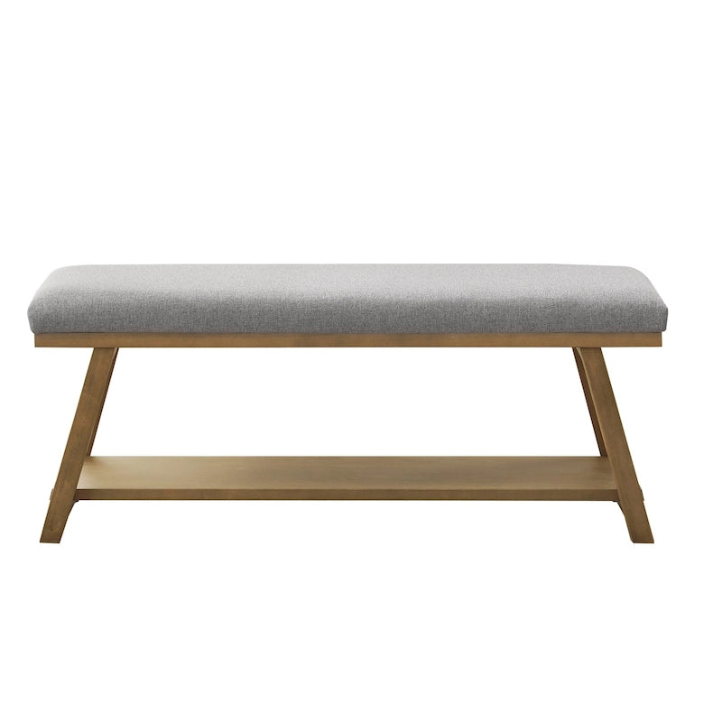 Banc à chaussures en bois massif avec coussin pour entrée