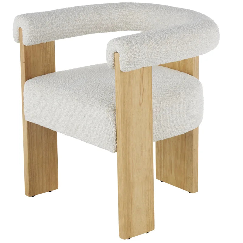 Chaise d'appoint de salon bouclée ronde de style moderne du milieu du siècle