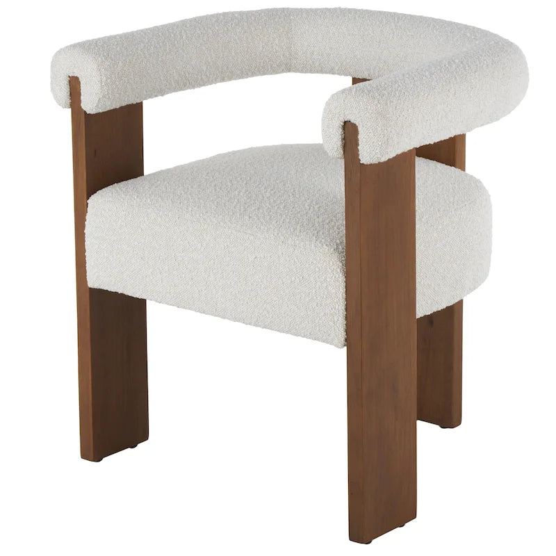 Chaise d'appoint de salon bouclée ronde de style moderne du milieu du siècle