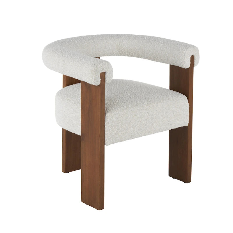 Chaise d'appoint de salon bouclée ronde de style moderne du milieu du siècle