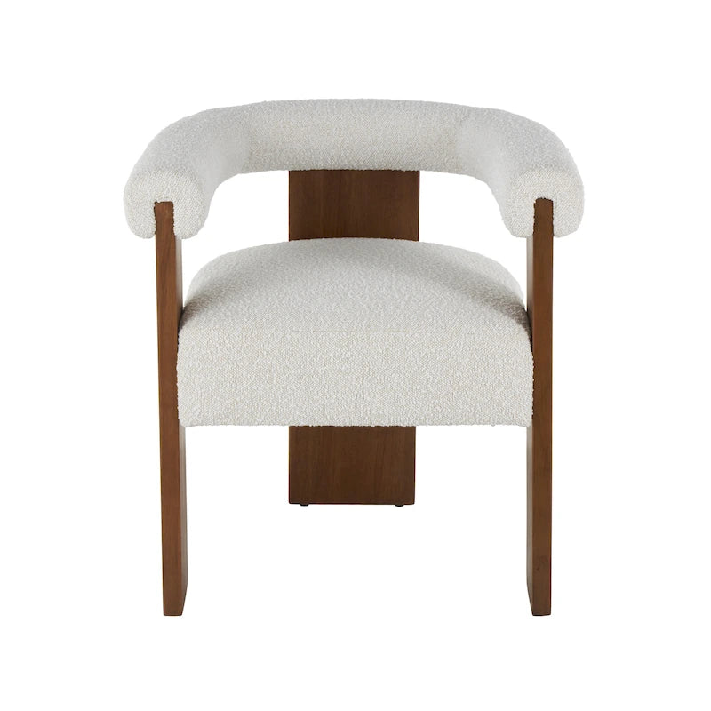 Chaise d'appoint de salon bouclée ronde de style moderne du milieu du siècle