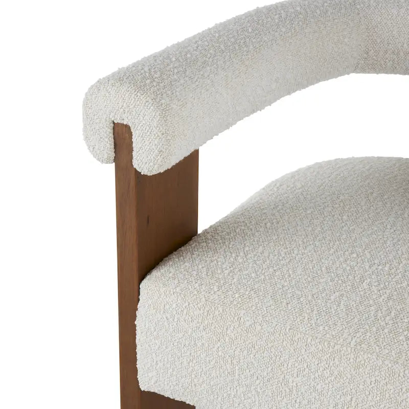 Chaise d'appoint de salon bouclée ronde de style moderne du milieu du siècle