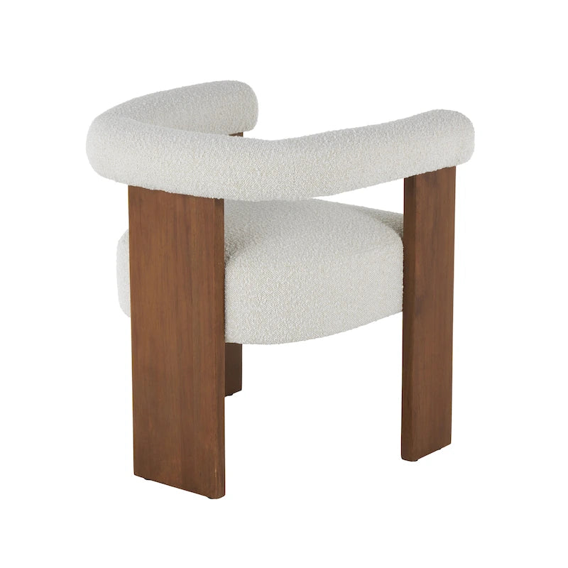 Chaise d'appoint de salon bouclée ronde de style moderne du milieu du siècle