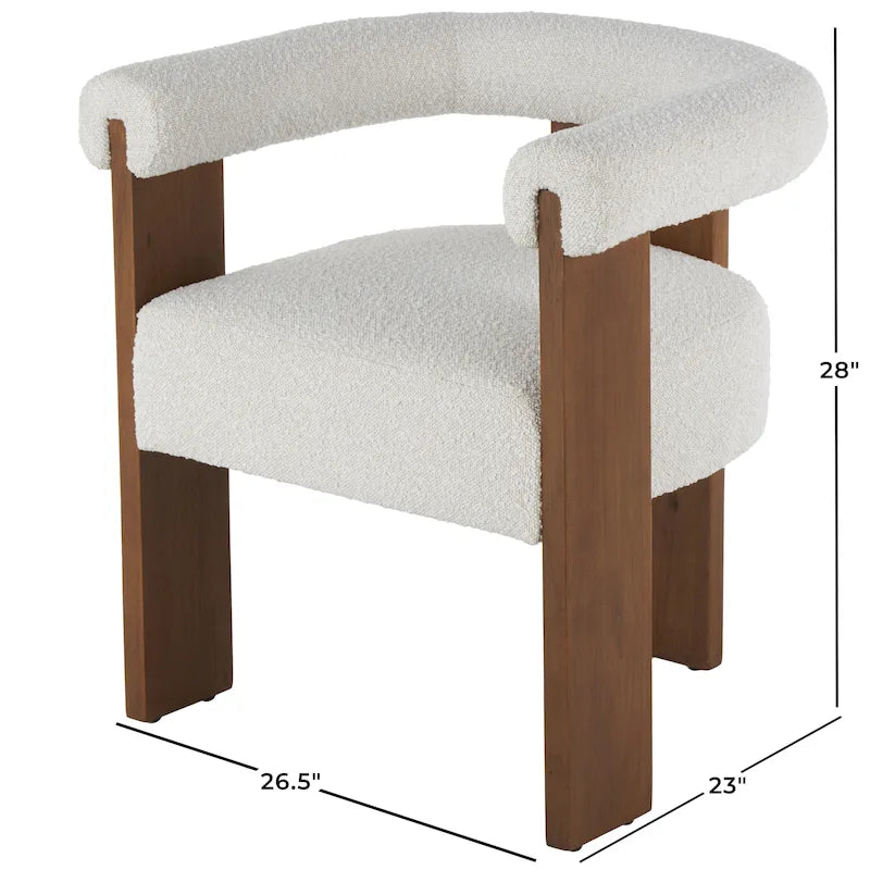 Chaise d'appoint de salon bouclée ronde de style moderne du milieu du siècle