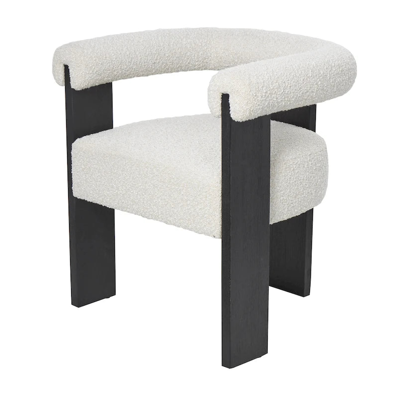 Chaise d'appoint de salon bouclée ronde de style moderne du milieu du siècle