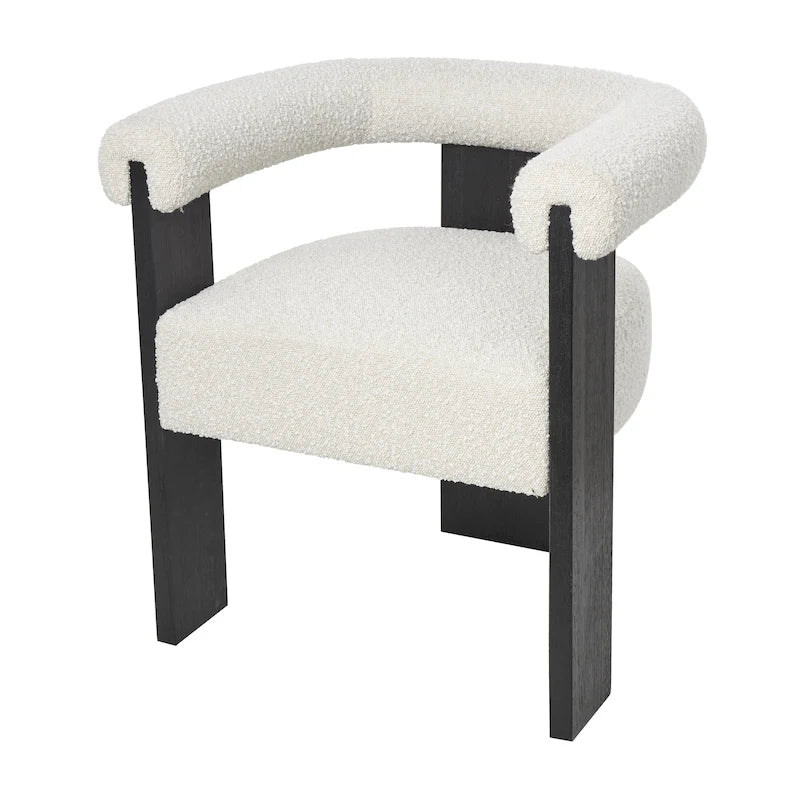 Chaise d'appoint de salon bouclée ronde de style moderne du milieu du siècle