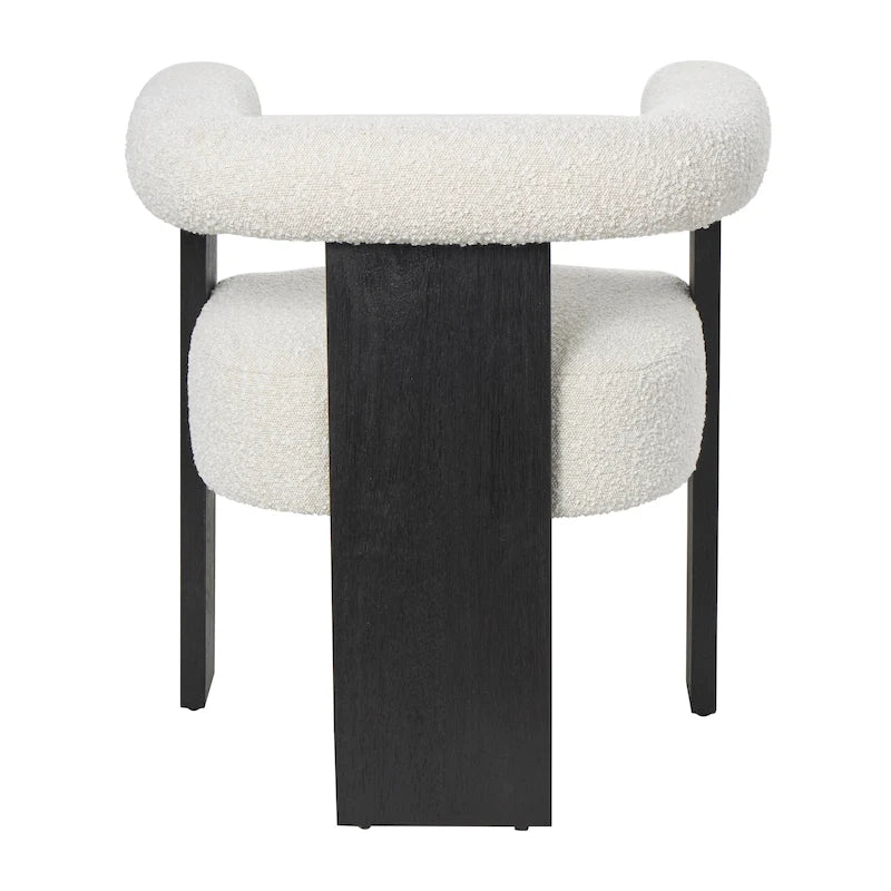 Chaise d'appoint de salon bouclée ronde de style moderne du milieu du siècle