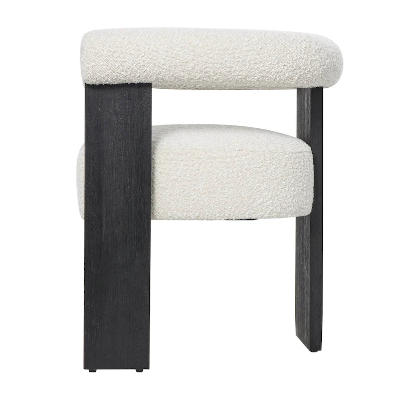 Chaise d'appoint de salon bouclée ronde de style moderne du milieu du siècle