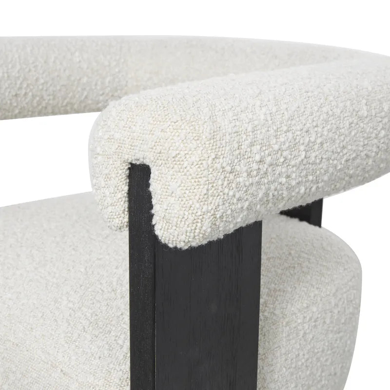 Chaise d'appoint de salon bouclée ronde de style moderne du milieu du siècle