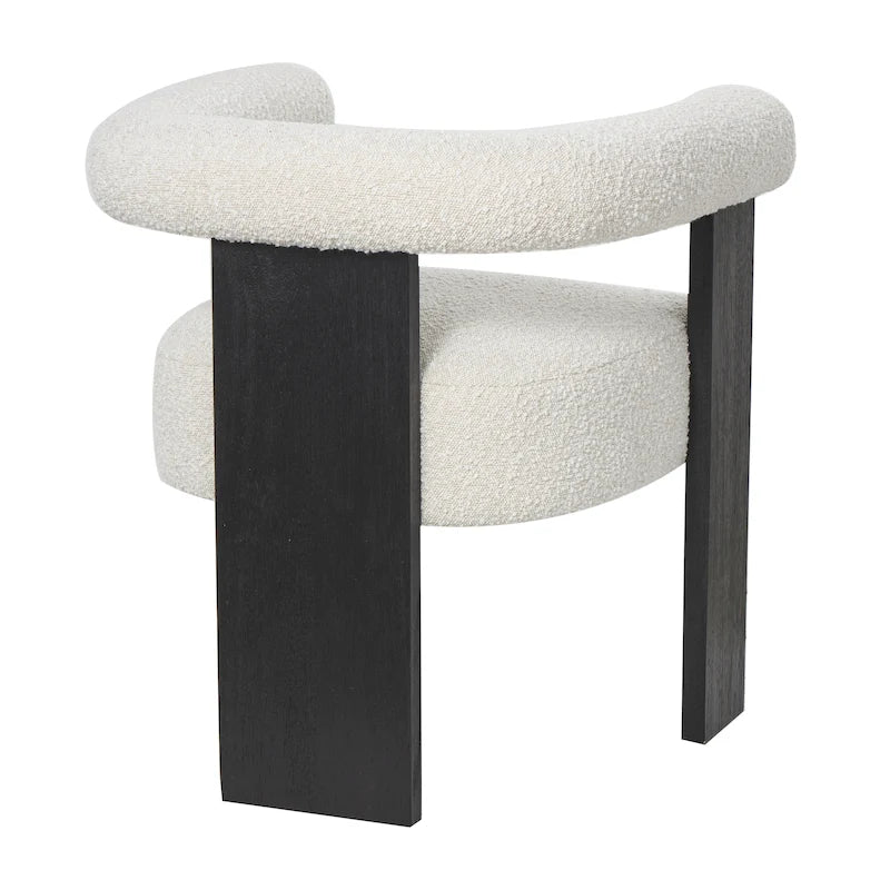 Chaise d'appoint de salon bouclée ronde de style moderne du milieu du siècle