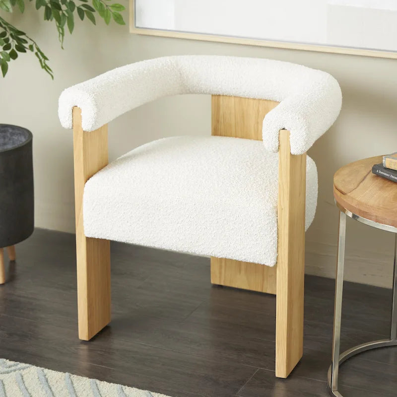 Chaise d'appoint de salon bouclée ronde de style moderne du milieu du siècle
