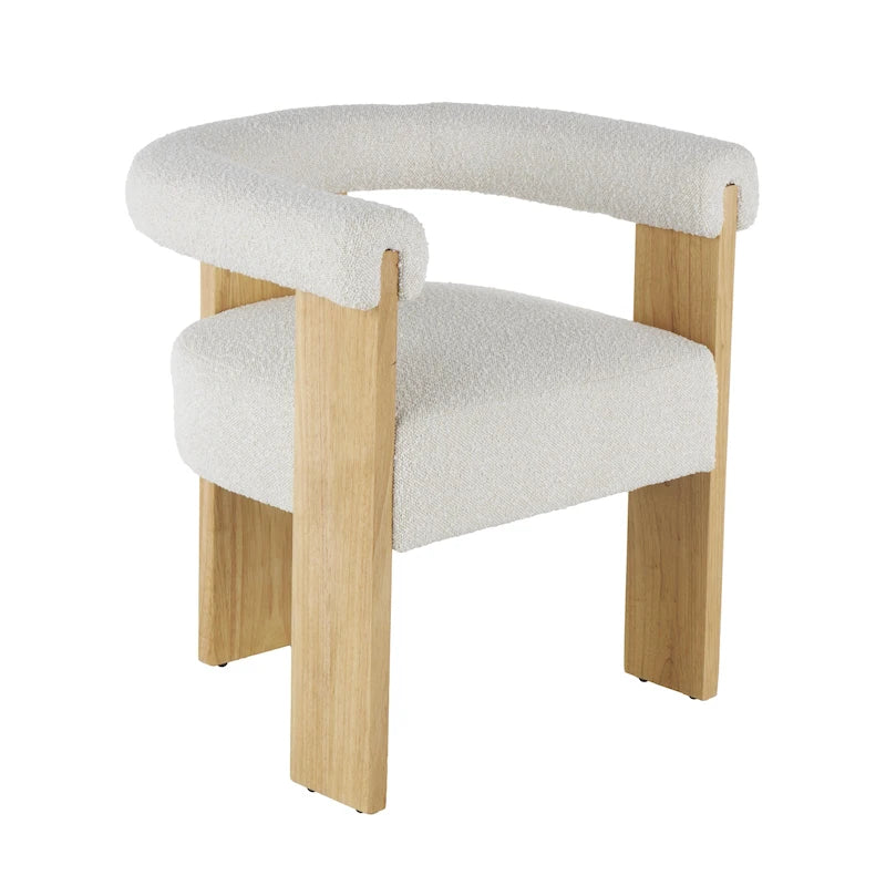 Chaise d'appoint de salon bouclée ronde de style moderne du milieu du siècle