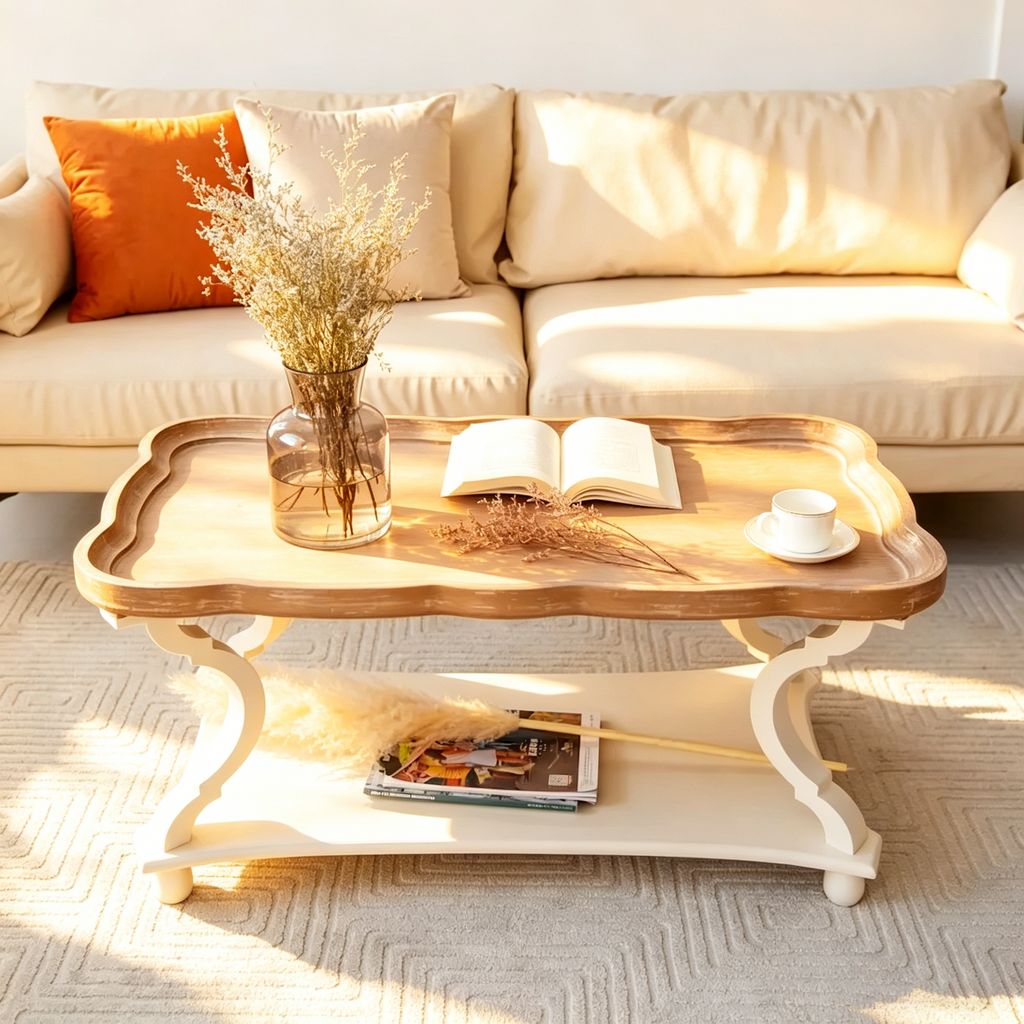 Table basse rustique de style campagnard