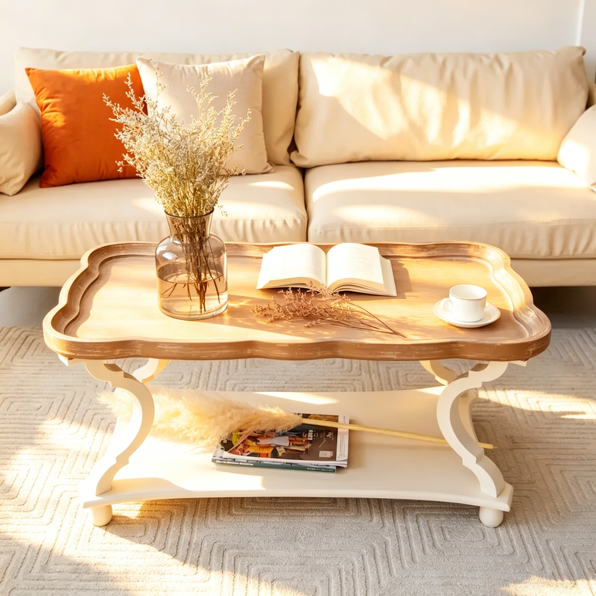 Table basse rustique de style campagnard