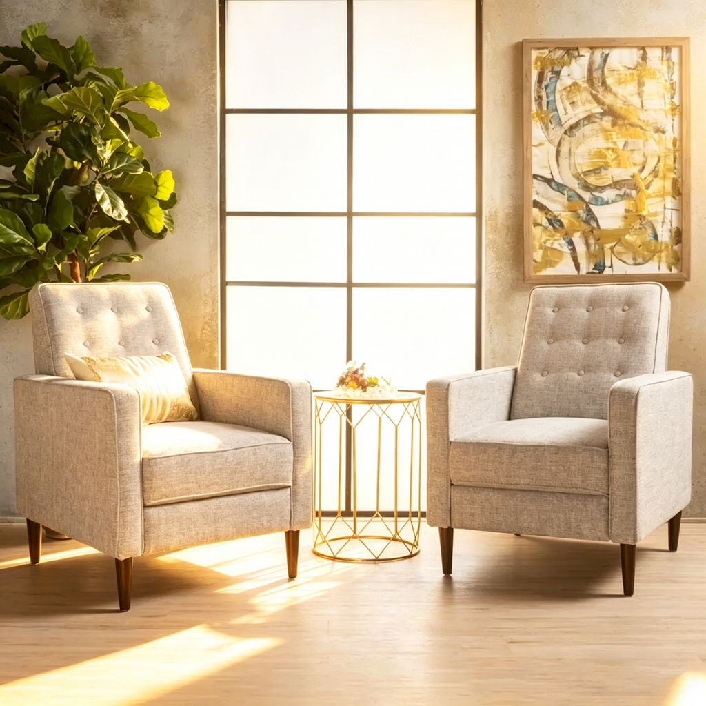 Fauteuil inclinable capitonné