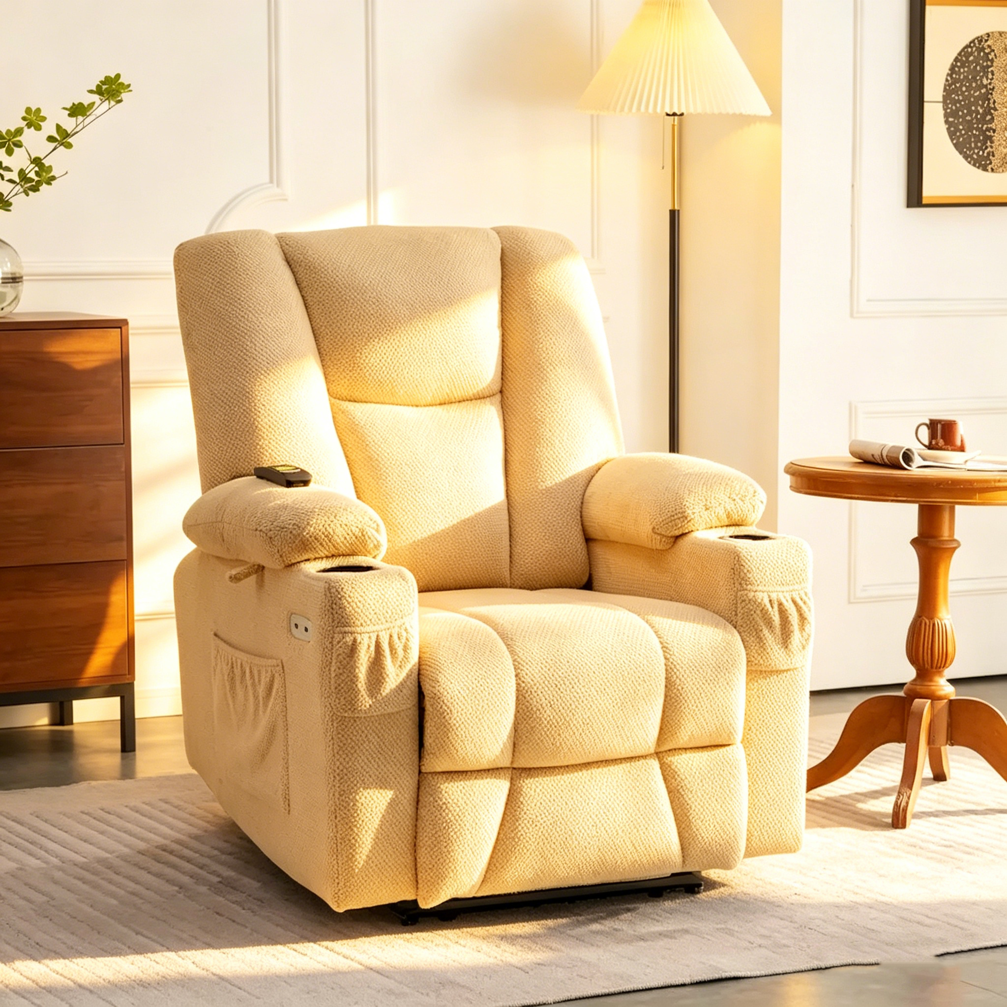 Fauteuil inclinable électrique massant et chauffant