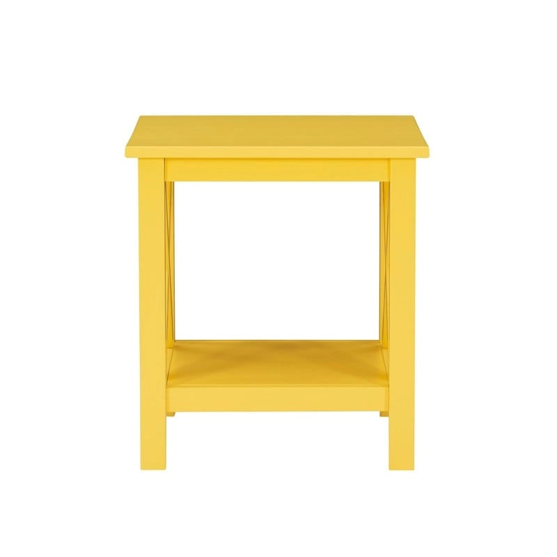 Table d'appoint en bout de canapé style ferme à piètement en X