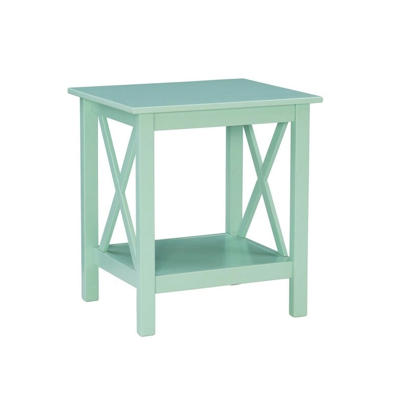 Table d'appoint en bout de canapé style ferme à piètement en X