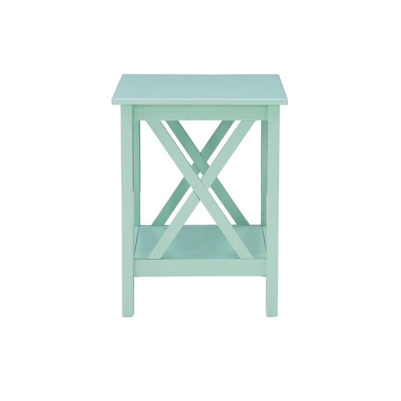 Table d'appoint en bout de canapé style ferme à piètement en X