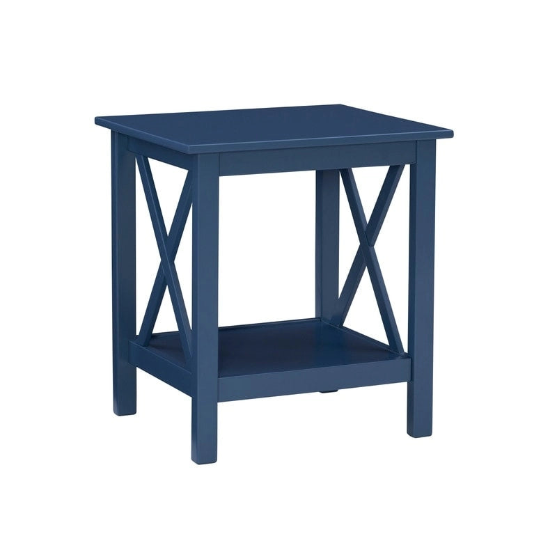 Table d'appoint en bout de canapé style ferme à piètement en X
