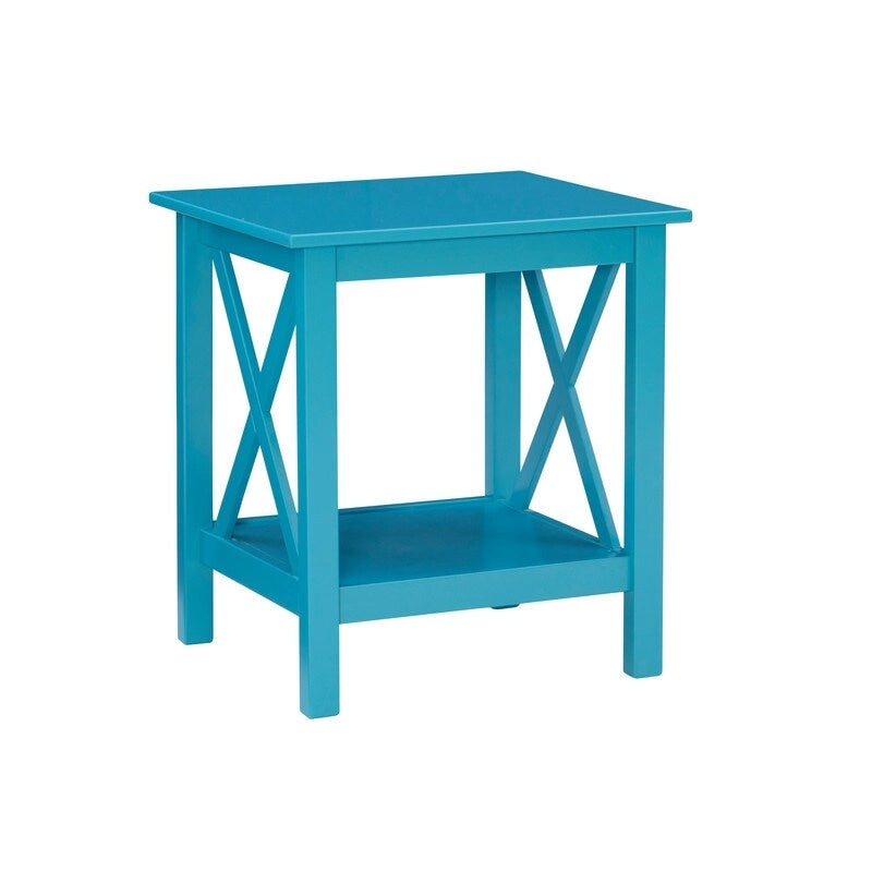 Table d'appoint en bout de canapé style ferme à piètement en X