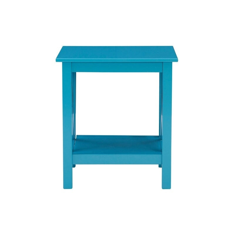 Table d'appoint en bout de canapé style ferme à piètement en X