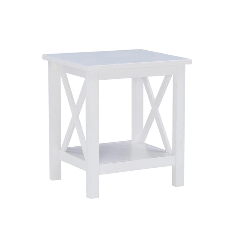 Table d'appoint en bout de canapé style ferme à piètement en X