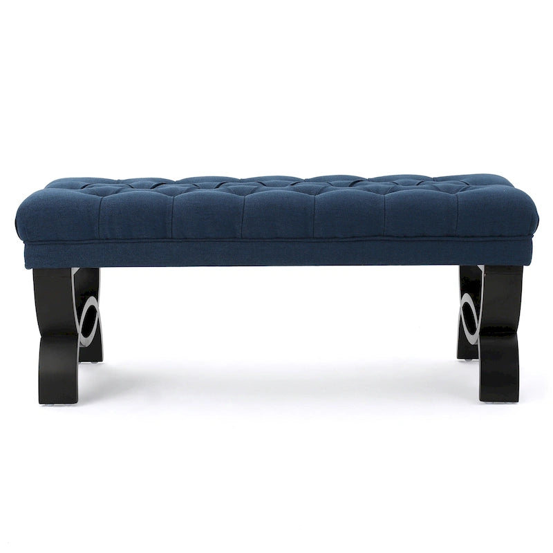 Banc en tissu capitonné — 41,00 (L) x 17,25 (l) x 16,75 (H)