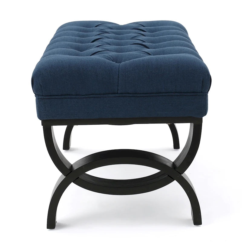 Banc en tissu capitonné — 41,00 (L) x 17,25 (l) x 16,75 (H)