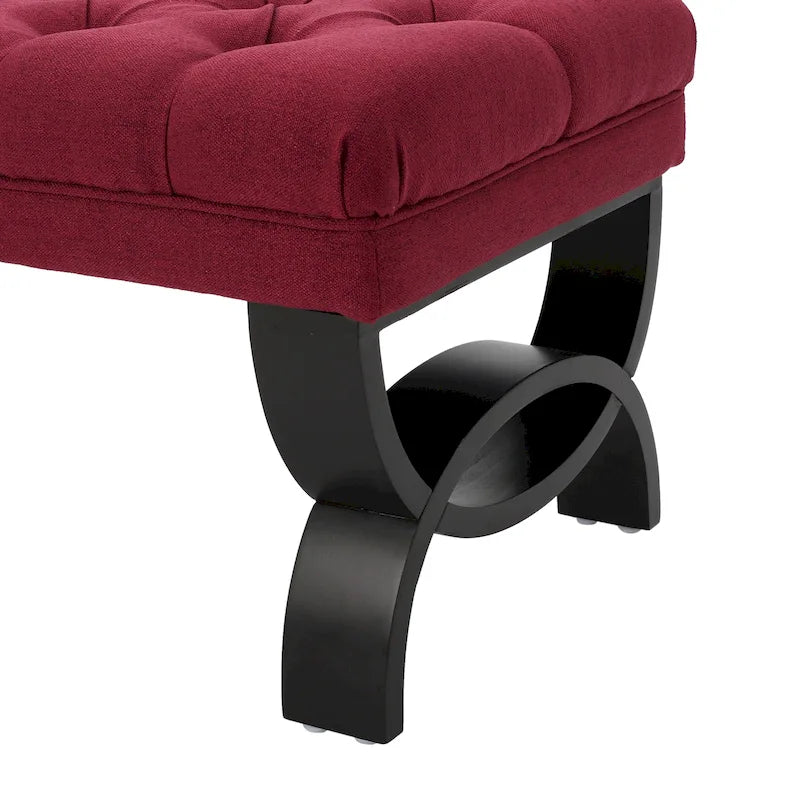 Banc en tissu capitonné — 41,00 (L) x 17,25 (l) x 16,75 (H)