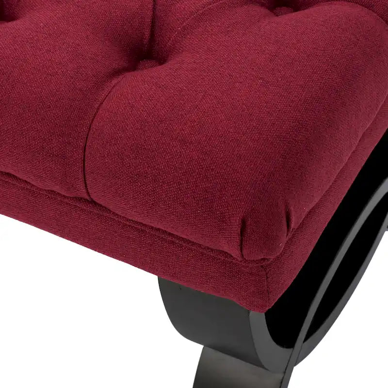 Banc en tissu capitonné — 41,00 (L) x 17,25 (l) x 16,75 (H)