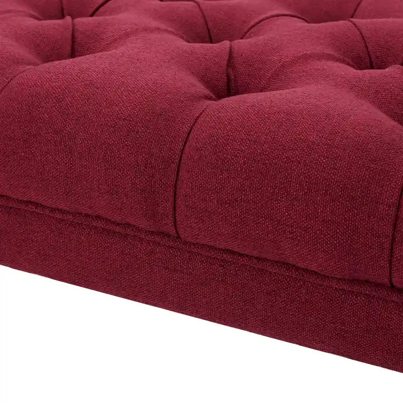 Banc en tissu capitonné — 41,00 (L) x 17,25 (l) x 16,75 (H)