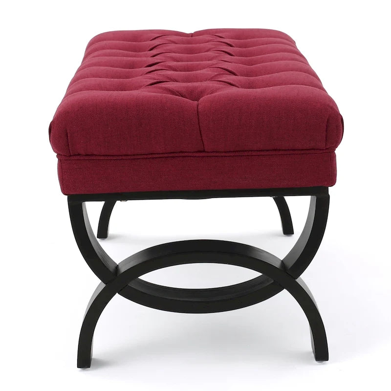 Banc en tissu capitonné — 41,00 (L) x 17,25 (l) x 16,75 (H)