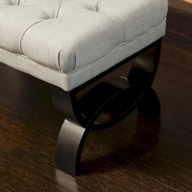 Banc en tissu capitonné — 41,00 (L) x 17,25 (l) x 16,75 (H)