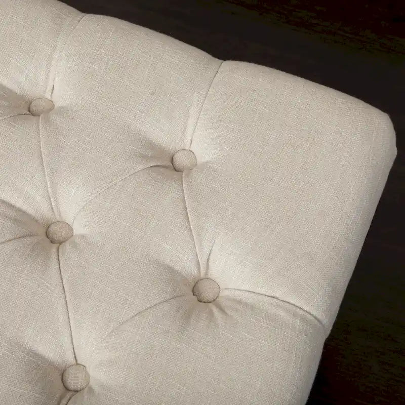 Banc en tissu capitonné — 41,00 (L) x 17,25 (l) x 16,75 (H)