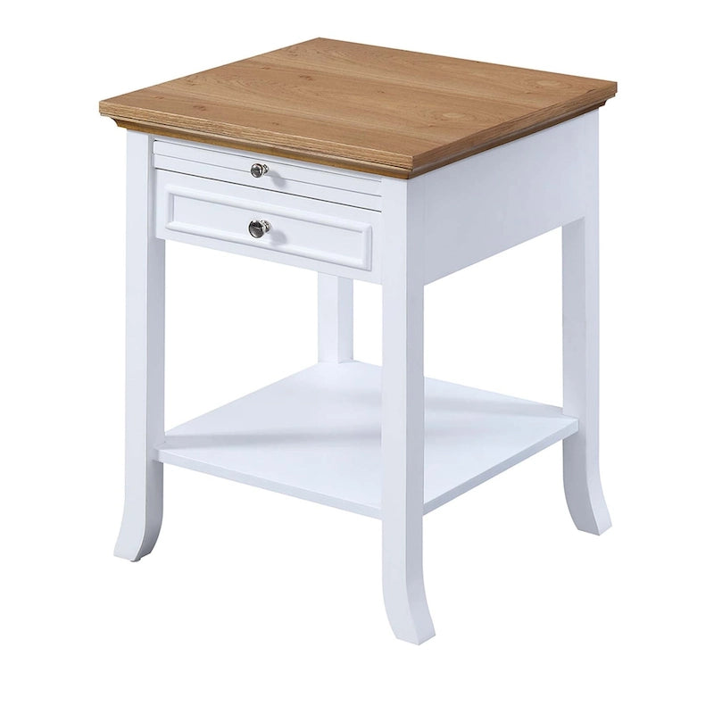 Table d'appoint à tiroir unique (avec tablette coulissante)