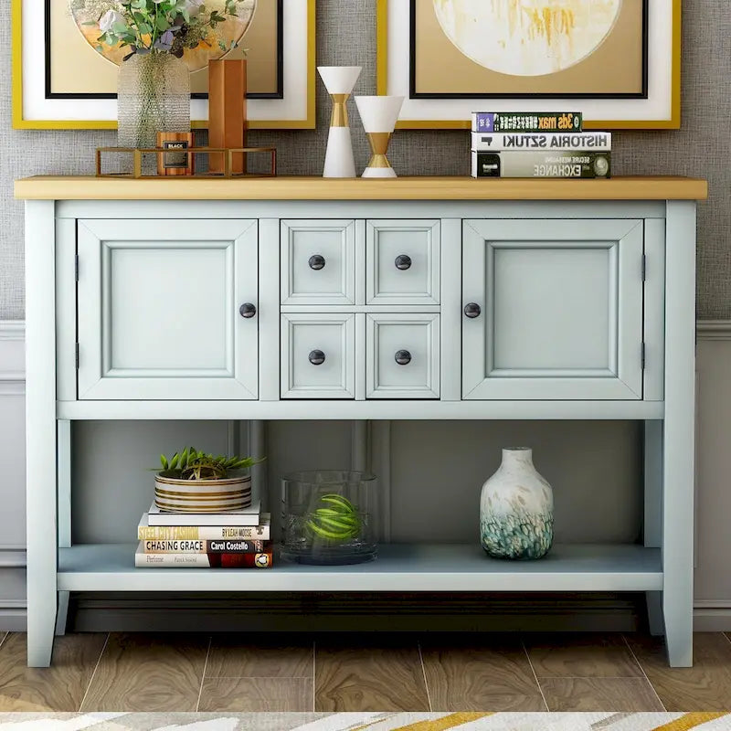 Table console bahut moderne avec étagère inférieure