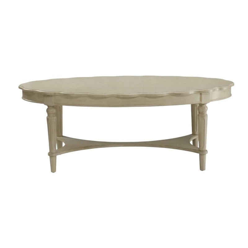 Table basse blanche antique 50 X 28 X 19